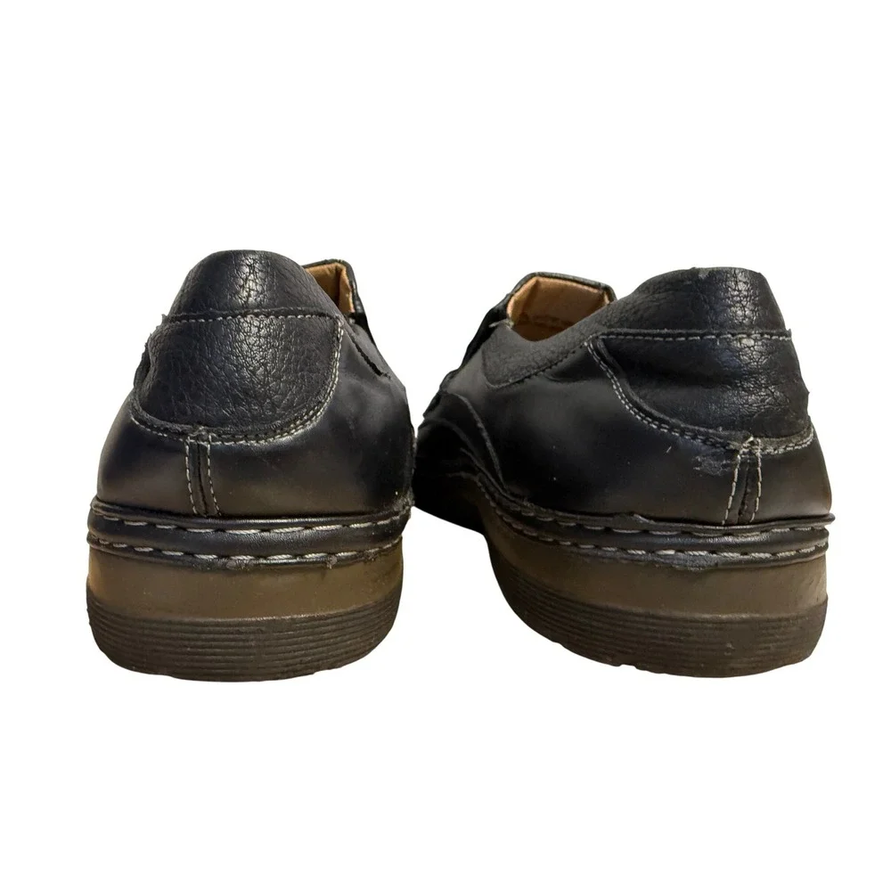 Solo Parker-100 Mens‎ Black Faux Leather Slip On Loafers Moc Toe Shoes Size 11